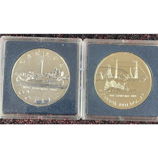 2 Sterling Silver 1991 Canada Dollars, 23.03g Each