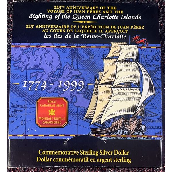 1999 Commemorative Sterling Silver Dollar - Queen Charlotte Islands