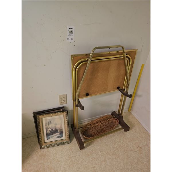 Tv Tray & Framed Art B