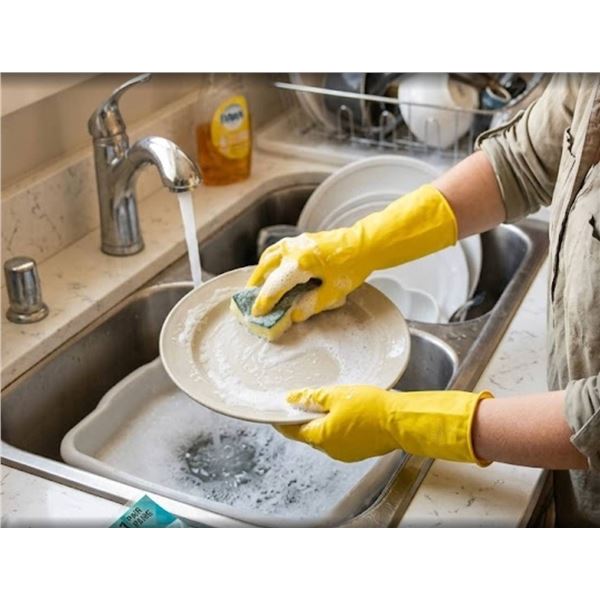 6 Pairs Co-op Gold Latex Gloves Medium