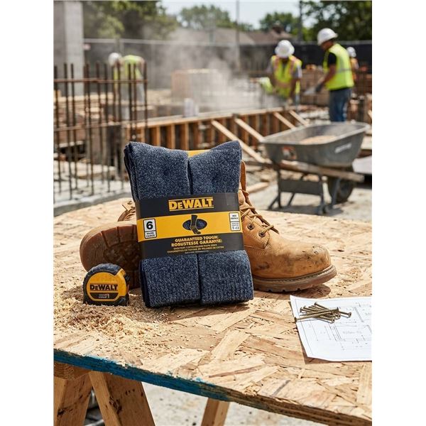 DeWalt 6 Pairs Men's Blue Work Socks