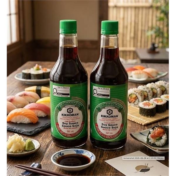Kikkoman Soy Sauce 591ml Bottles Set of 2