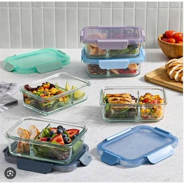 Ello 10 Piece Divided Glass Food Storage Set