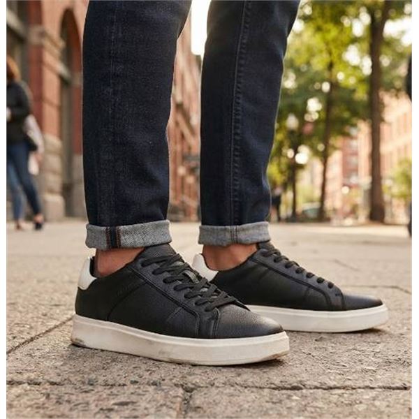 ALDO Black Leather Sneakers Size 10