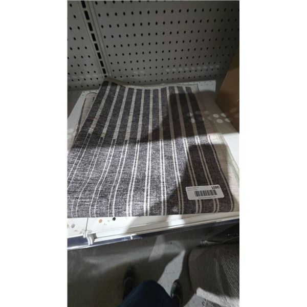 Striped Area Rug, Rectangular, Gray/White
