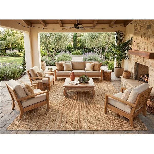 Rolled Jute Woven Area Rug, 9' x 12'