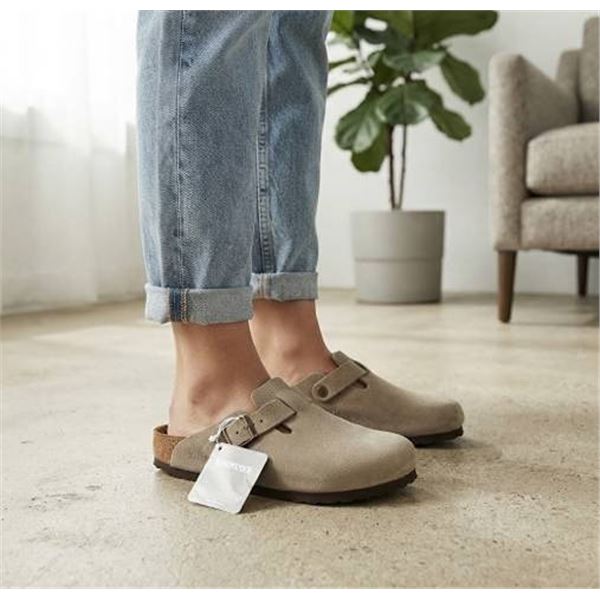 Birkenstock Boston BS Faded Khaki Clogs, 38