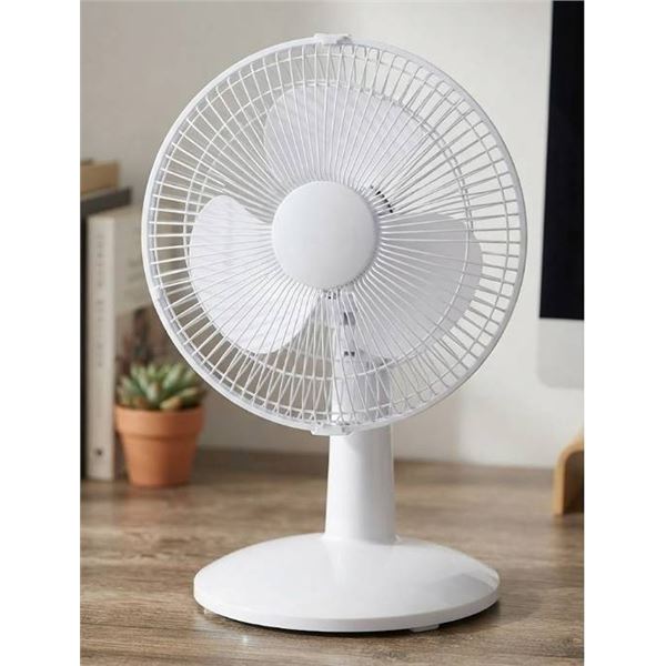 VALU+ 12-Inch White Desk Fan 600 CFM