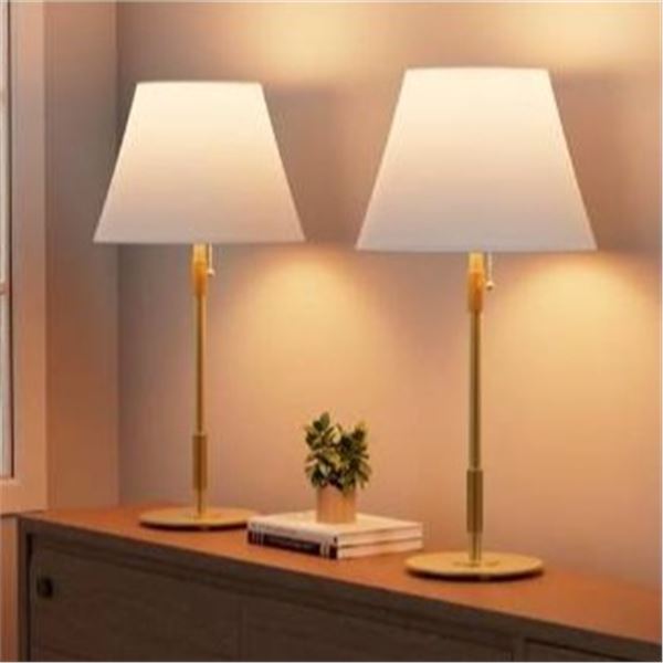 HiseeGo Table Lamps Set Of 2, Gold Finish