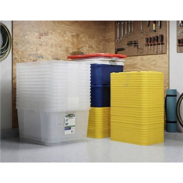 Lot of Assorted Storage Totes, 17 & 27 Gallons