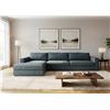 Image 1 : Blue Fabric Sectional Sofa, 126" x 98"
