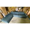 Image 2 : Blue Fabric Sectional Sofa, 126" x 98"