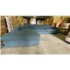 Image 3 : Blue Fabric Sectional Sofa, 126" x 98"