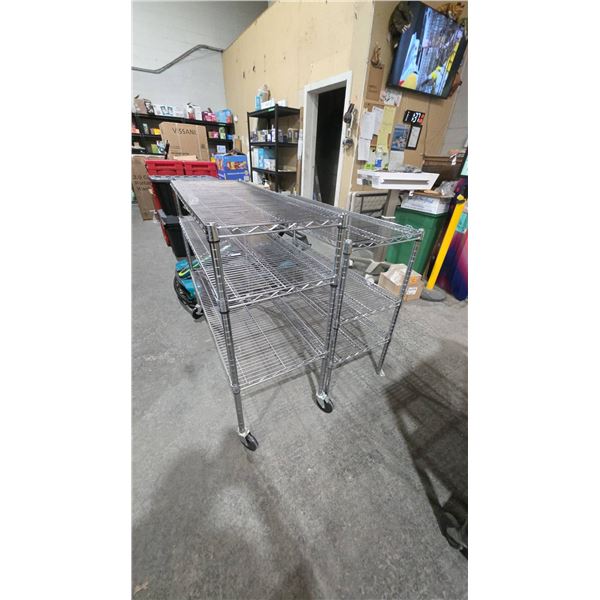 Metal Wire Shelving Unit on Casters 47x18x80"