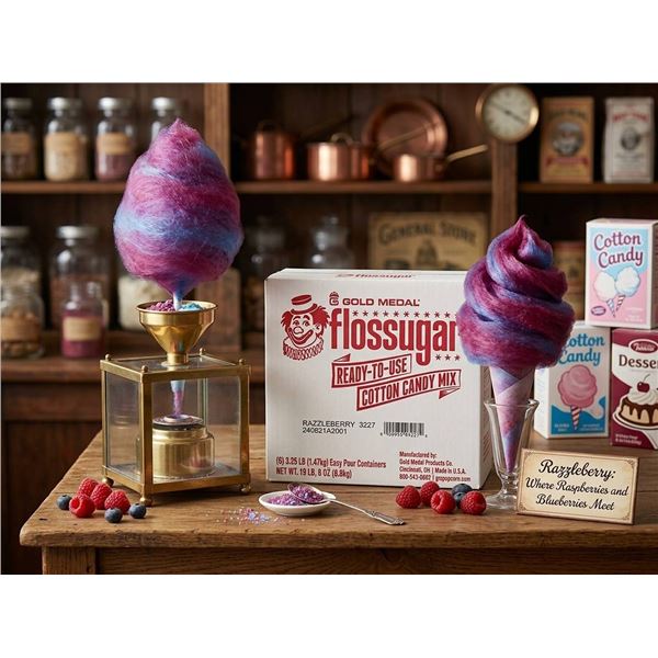 Gold Medal Flossugar RazzleBerry Flavoured Cotton Candy Mix, Net weight 19 lb