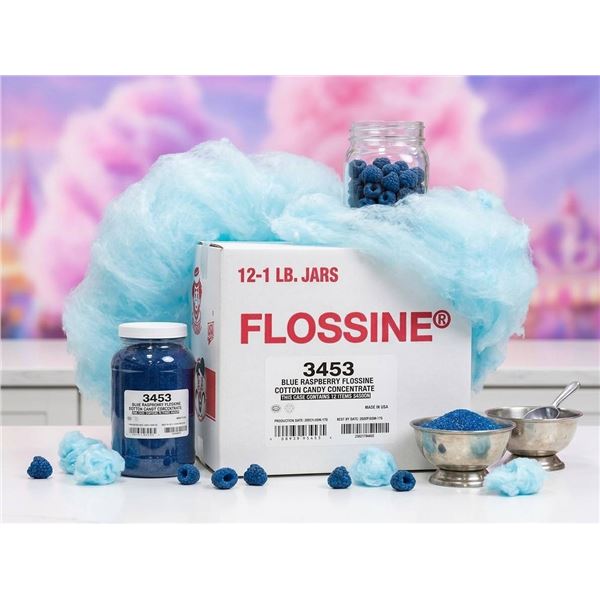 Gold Medal Flossugar Blue Raspberry Flavoured Cotton Candy Mix, Net weight 19 lb