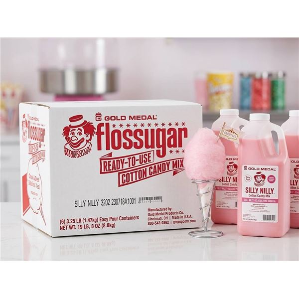 Gold Medal Flossugar Silly Nilly Flavoured Cotton Candy Mix, Net weight 19 lb