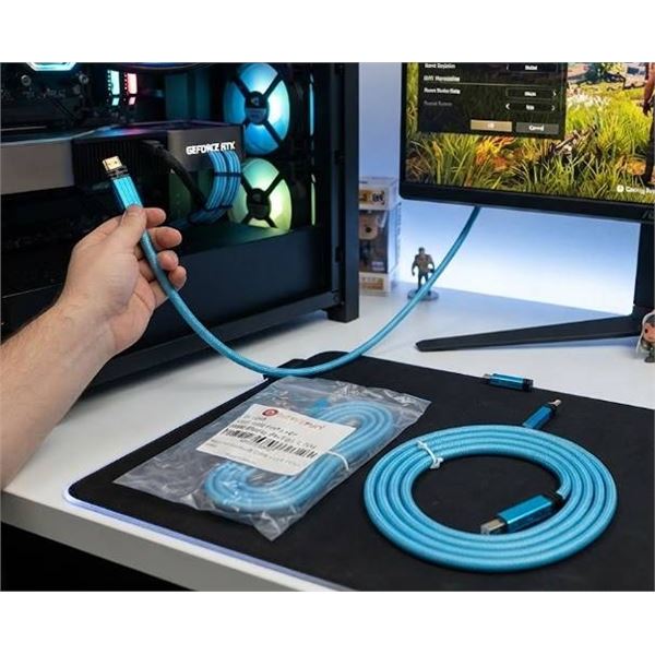 Lot of 2 -Buyer's Point HDMI Cable 4K Flat 1.5M Blue