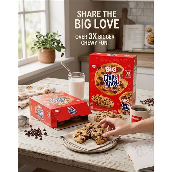 Lot of 2 - Christie Big Chips Ahoy Chewy Cookies 497g