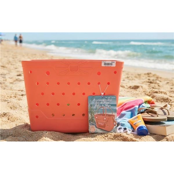 Coral Plastic Beachcomber Bag Tote
