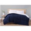 Image 1 : London Fog Super Soft Branded Comforter Set, King, Navy