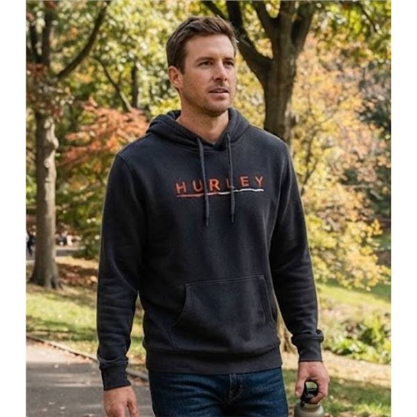 Hurley Black Pullover Hoodie Sweatshirt Size Large