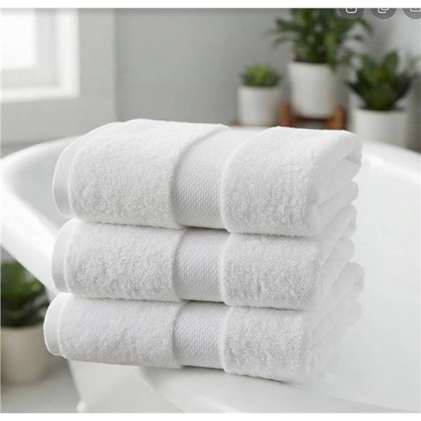 White Bath Towels, 3-Pack, Cotton