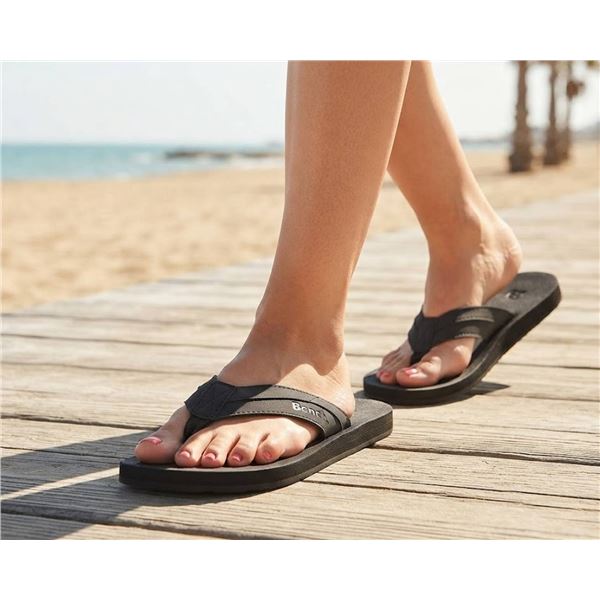 Bench Black Flip Flops Size 8