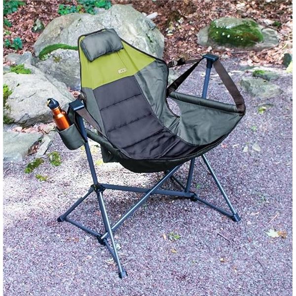 RIO Hammock Camping Chair, Steel, Adjustable Back, Swinging Chair, Folding Rocking Chair with Pillow