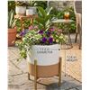 Image 1 : Rivet Mid-Century Ceramic Planter with Stand