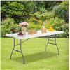 Image 1 : 3ft x 6ft Folding Plastic Table with Handle