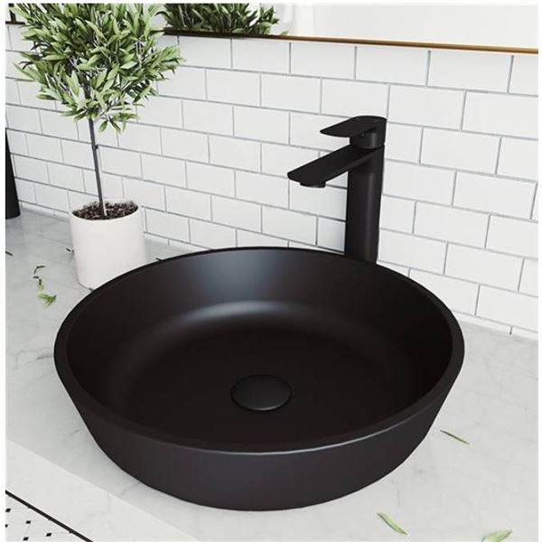 VIGO VG07113 Glass Matte Black Vessel Bowl