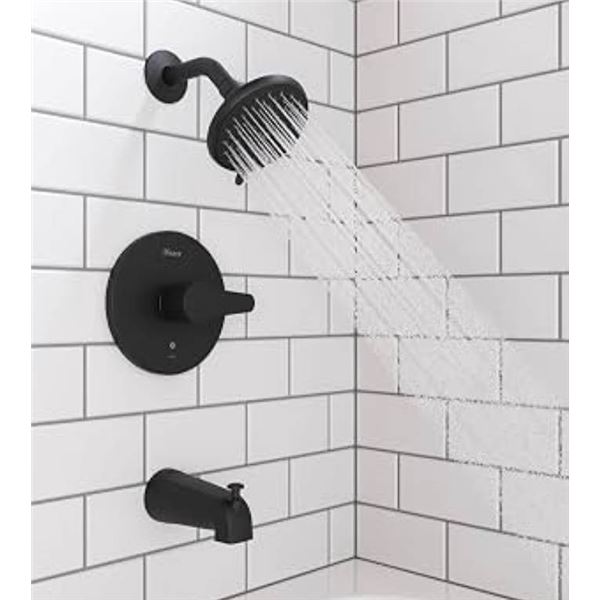 Pfister Pfirst Modern 1-Handle Tub & Shower Trim in Matte Black