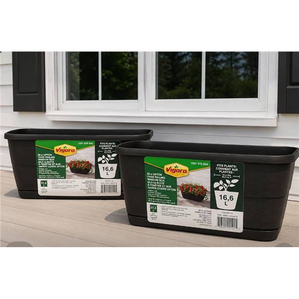 Lot of 2 Vigoro 25" Upton Window Boxes