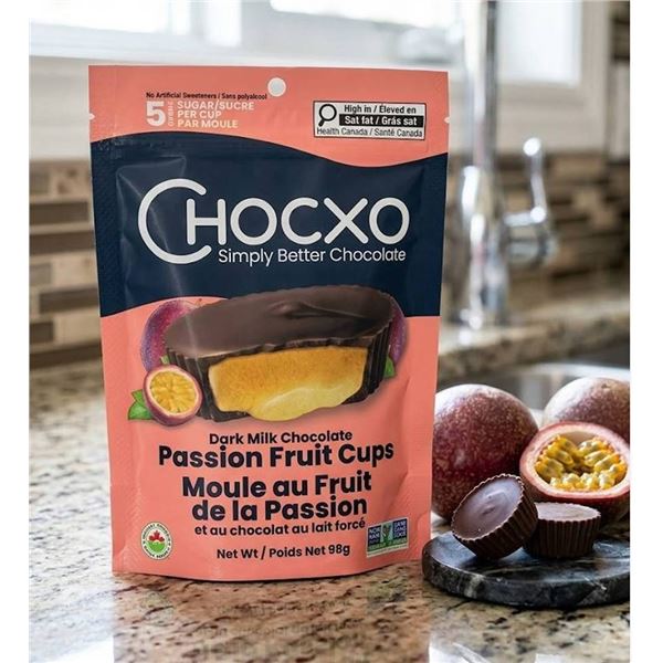 Chocxo Passion Fruit Dark Milk Chocolate Cups