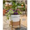 Image 1 : Rivet Mid-Century Ceramic Planter with Stand