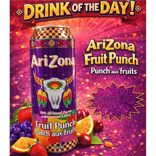 Arizona Fruit Punch 680ml Cans, 23 Pack x 680ml