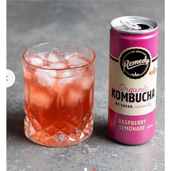 12 x 355ml Cans Cove Kombucha Raspberry Lemonade