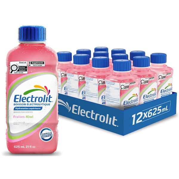 Lot of 12 - Electrolit Strawberry-Kiwi 625ml Bottle
