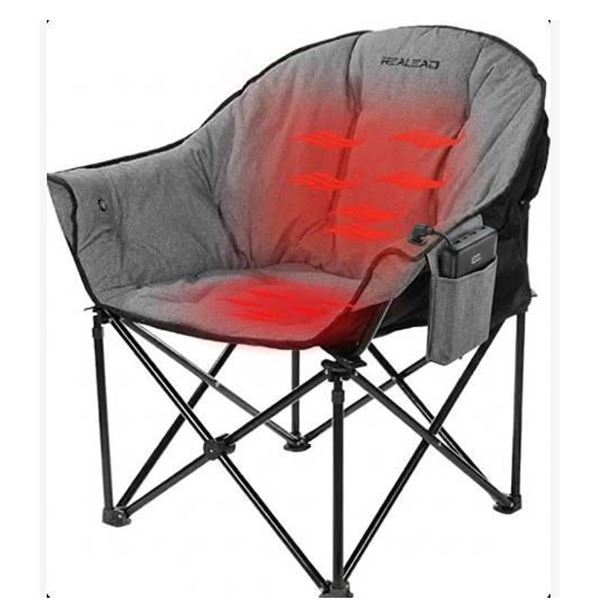 REALEAD Heated Camping Chair GreyÂ  with Power Bank,
