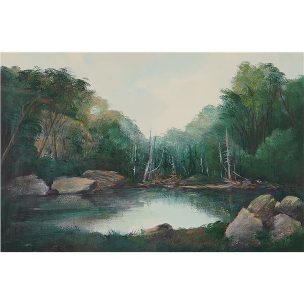 An Impressionist Style Monotype Landscape Print