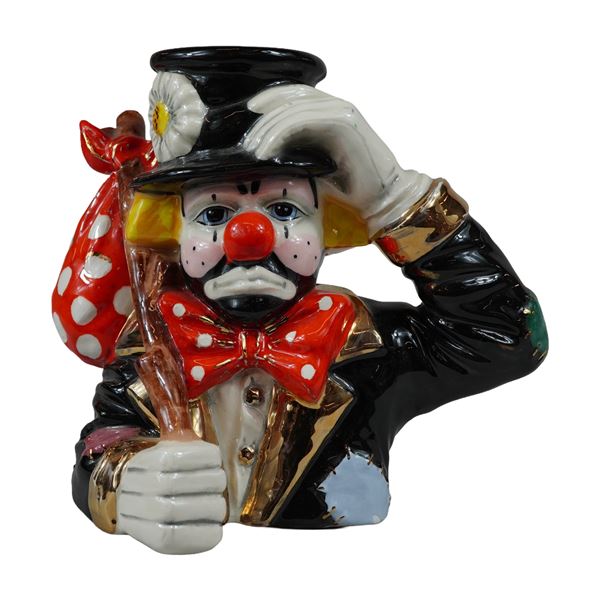 Ron Lee 1992 Glazed Ceramic Hobo Clown Vase