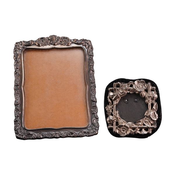 2pc Silver Plated & Toned Frames including Baroque by Wallace