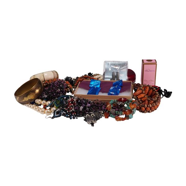 Collection of Vintage Costume Jewelry and Vanity Items