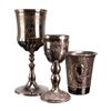 Image 1 : 3pc Silver-Toned Kiddush Cup & Goblets Collection