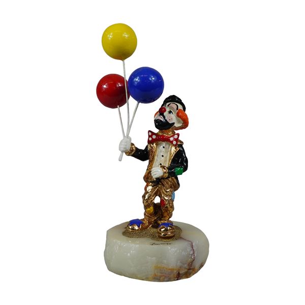Ron Lee Signed Hobo Clown with Balloons