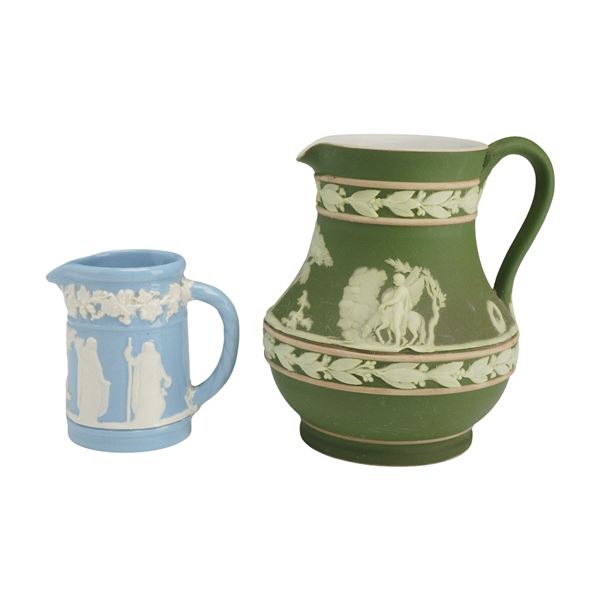 2pc Wedgwood Jasperware Miniature Pitchers