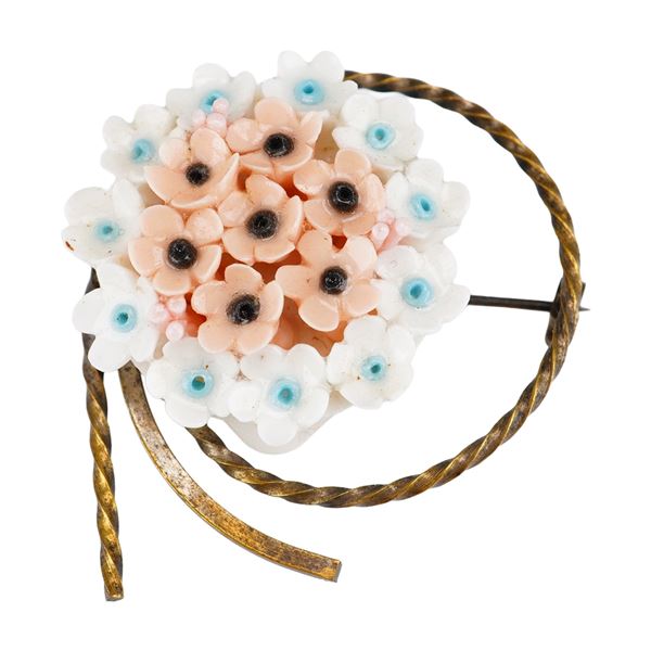 Wedgwood Hand Modeled Bone China Floral Brooch