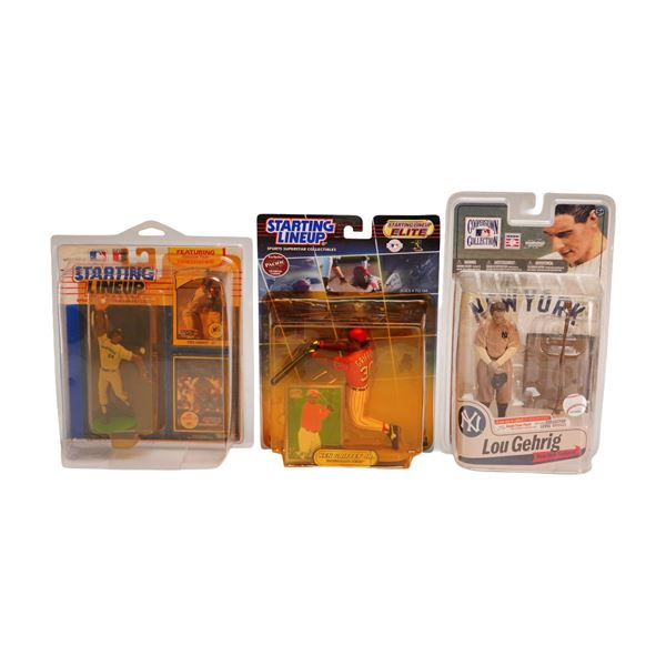 3pc Factory-Sealed MLB Action Figures Featuring Ken Griffey Jr. and Lou Gehrig