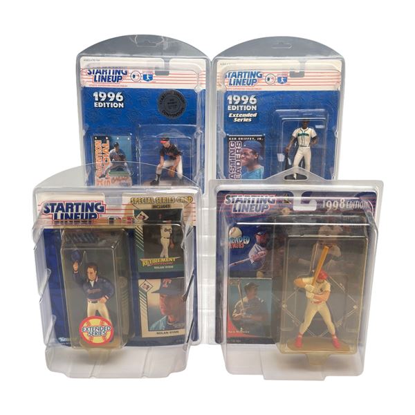 4pc Kenner Starting Lineup MLB Action Figures Including Nolan Ryan Ken Griffey Jr. and Mark McGwire